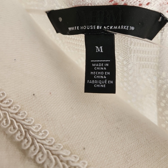 New With Tags WHBM White Lace Sweater Size Medium - Picture 2 of 6